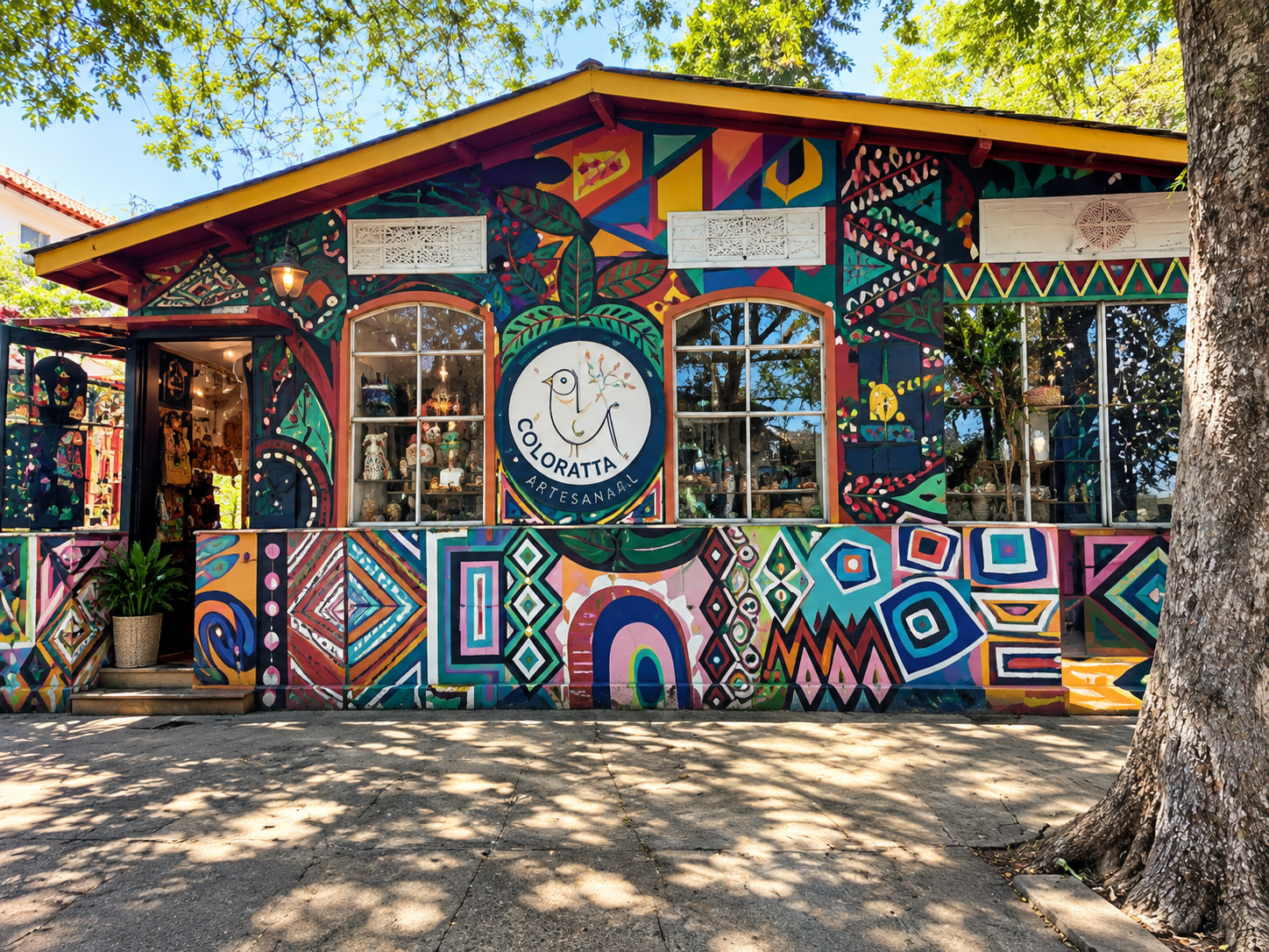 Fachada colorida da Coloratta Artesanal