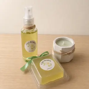 Kit chá branco com Vela Aromática